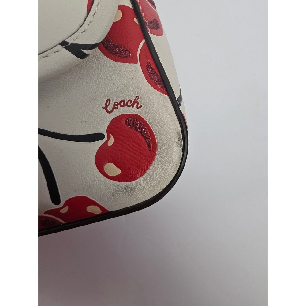 Coach Cherry Print Pillow Tabby Shoulder Bag 26 White Red CA110 - Picture 5 of 10